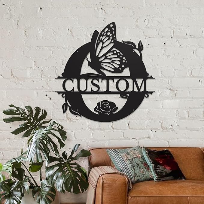 Personalized Custom Letter Name metal Signs, Custom Black Letter Monogram Wall - Image 3