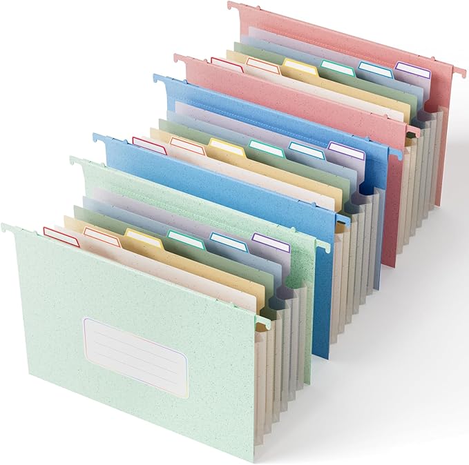 Wheat Straw Expanding Hanging File Folders, File Organizer, 1.2" Accordion by EcoStash