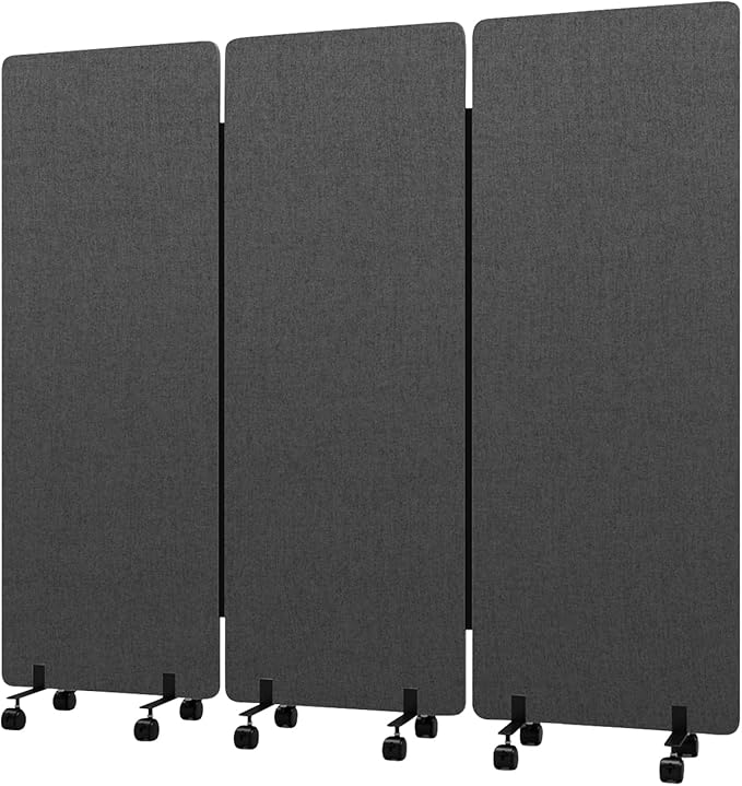 Soundproof Room Divider with Wheels, 66in Office Dividers by YASRKML