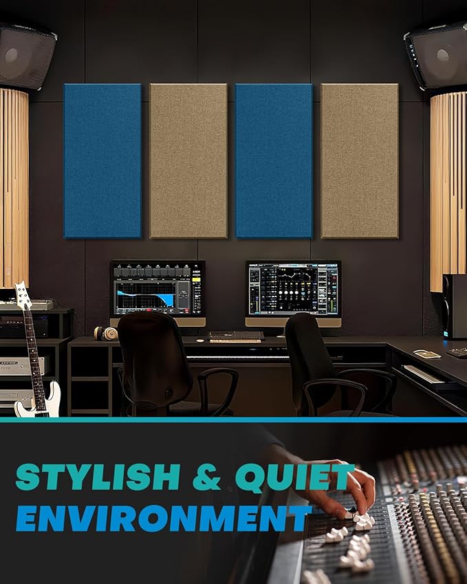 4Pack Fiberglass Acoustic Panels, Self Adhesive Sound Proof Foam Panels - Image 7