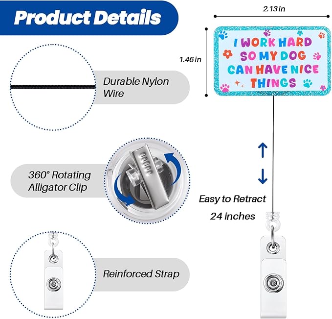I Work Hard So My Dog Can Have Nice Things Funny Nurse Badge Reel, Cute Dog - Image 2
