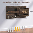 Lwenki Mail Organizer for Wall Mount – Key Holder - Image 8