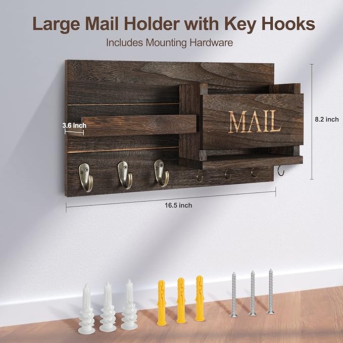 Lwenki Mail Organizer for Wall Mount – Key Holder - Image 8