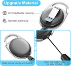 Retractable Badge Holder with Carabiner Reel Clip and Key Ring - Image 3