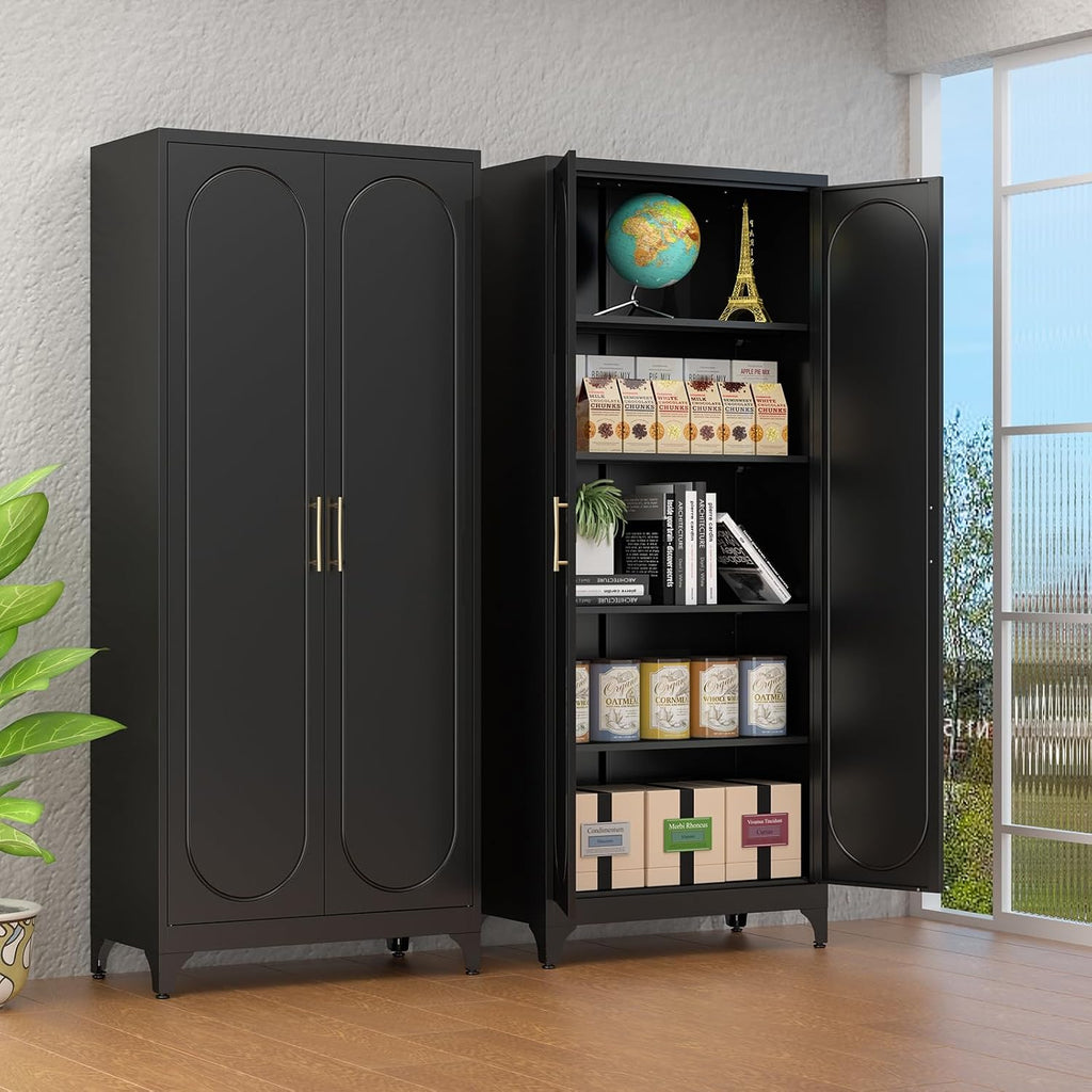 polup 75" tall metal kitchen pantry storage cabinet, view 9