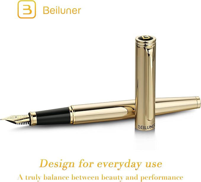 BEILUNER Gold Fountain Pen, Stunning Luxury Pens - Image 2