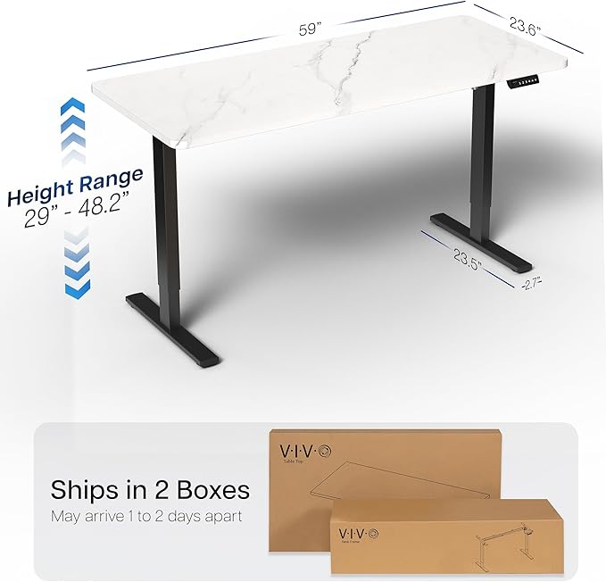 VIVO Electric Dry Erase 60 x 24 in Standing Desk, Memory Height Adjustment - Image 3