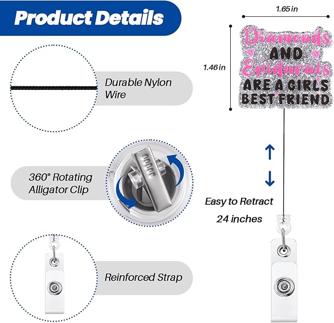 Funny Doctor Nurse Badge Reel | Retractable ID Card Labor and Delivery Badge - Image 4