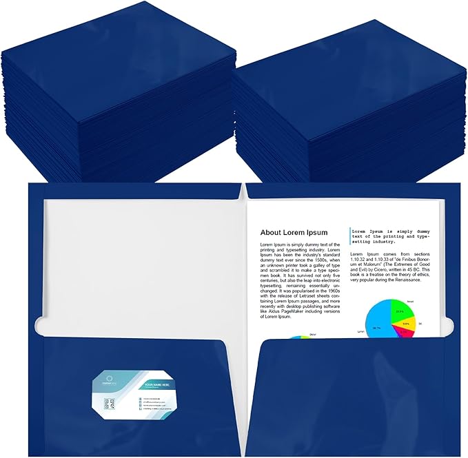 Yeaqee 200 Pack 2 Pockets Glossy Laminated Paper Folder First Day of School by Yeaqee