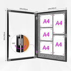 Outdoor Enclosed Bulletin Board, Wall-Mounted Black Aluminum Framed Display Case - Image 3