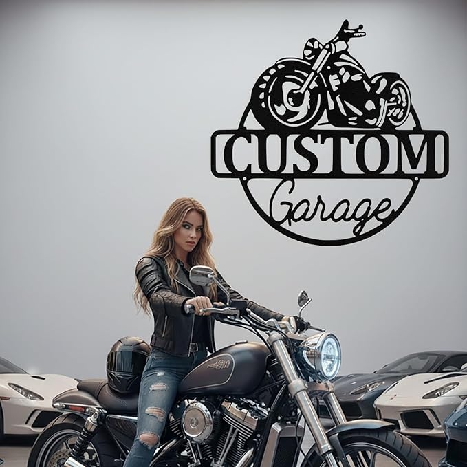 Custom Motorcycle Metal Signs Personalized Biker Name Sign Custom Garage Decor - Image 9