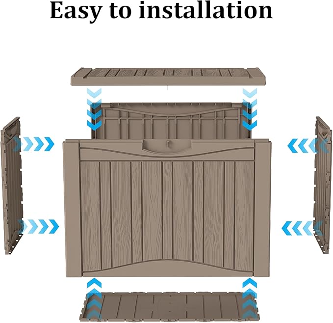 TARKARI 50 Gallon Lockable Resin Deck Box, Waterproof & UV-Resistant Outdoor - Image 8