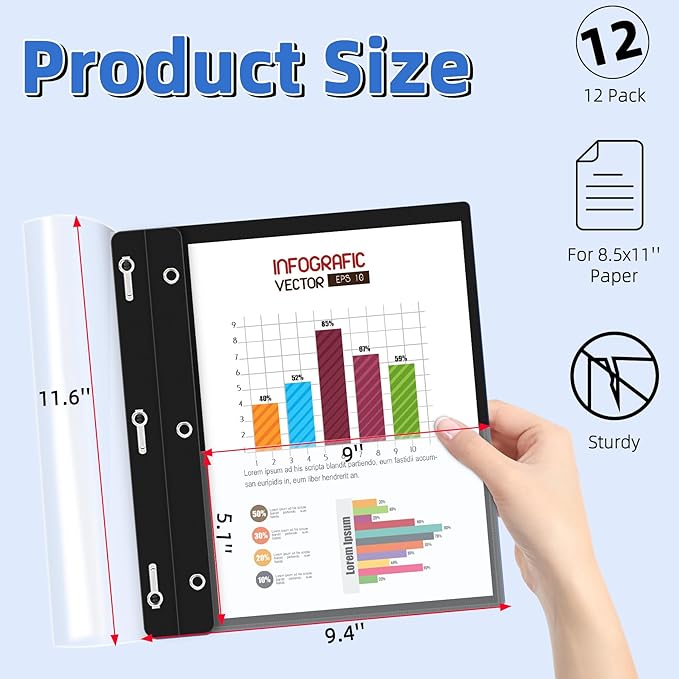 HAUTOCO 12 Pack Plastic Report Covers - Image 2