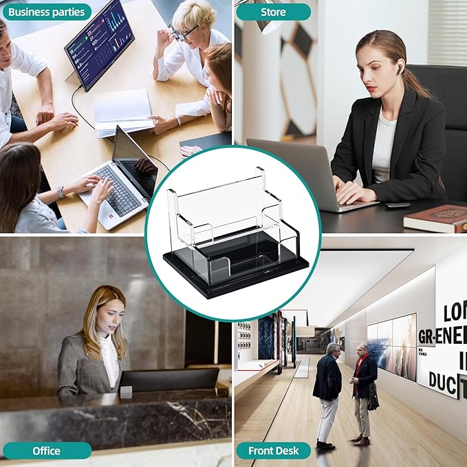 PecMuikee Business Card Holder for Desk，Acrylic Business Card Display Stand - Image 7