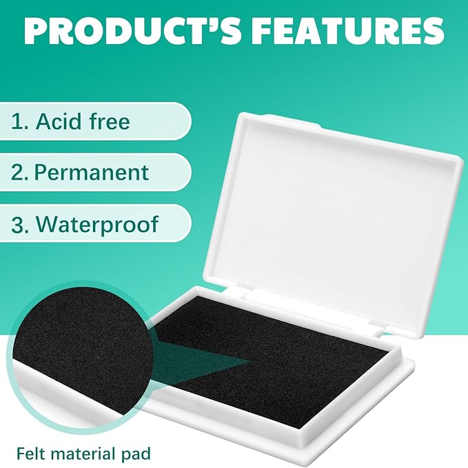 MotiMind 4 Pcs Black Archival Pigment Waterproof Ink Pad - Image 3