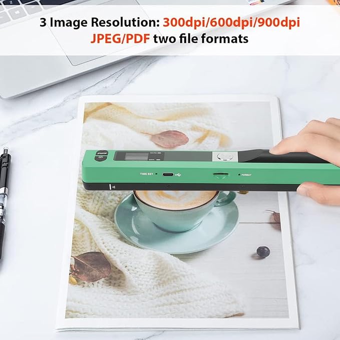 Zunate Portable A4 Handheld Scanner, 900 DPI USB Document, Photo Scanner - Image 2