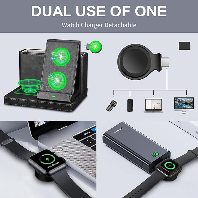 LADSTAG Desk Organizer with Phone Charger, Nightstand Desktop Organizer - Image 3