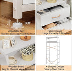 Furnulem White Dresser with 5 Drawers, Vertical Storage Tower Fabric Dresser - Image 5