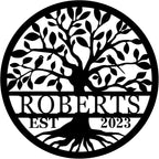 Personalized Tree of Life Metal Sign, Personalized Last Name Signs, Custom Name by HRZSIGNFC