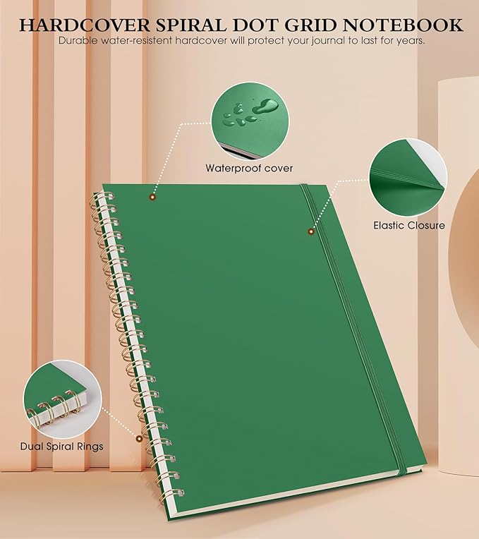 Dotted Notebook, Spiral Notebook Journal 8.5” x 11”, A4 Large Dot Grid Notebooks - Image 3