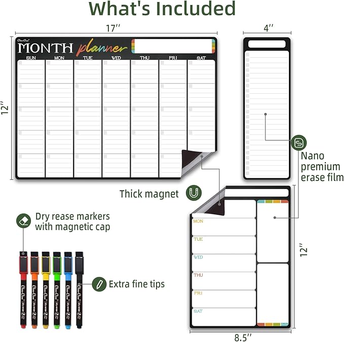 Magnetic Dry Erase Monthly Calendar Set - Image 2