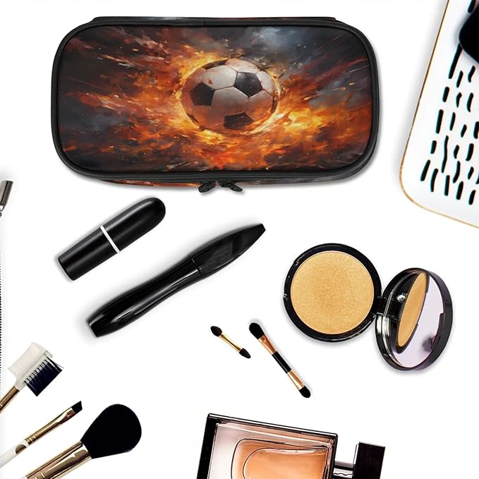 Pardick Football Fire Pencil Case，Big Capacity Pencil Pouch Coin Pouch - Image 8