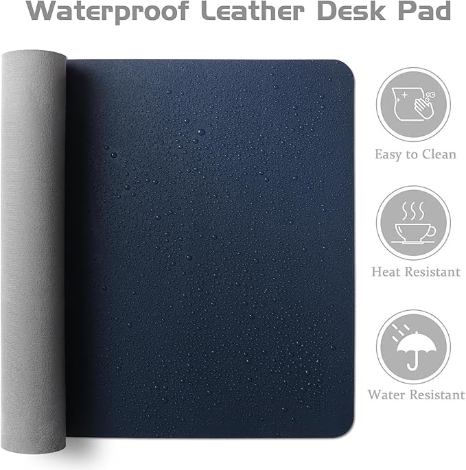 Aothia Leather Desk Pad Protector, Office Desk Mat, Large Mouse Pad, Laptop - Image 4