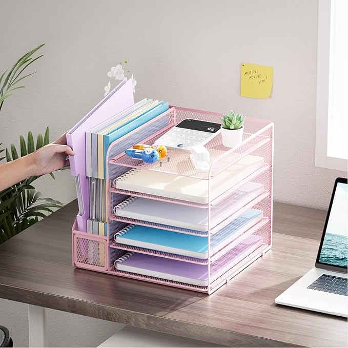 Marbrasse Desk Organizers and Accessories, 5-Tier Paper Letter Tray Organizer - Image 2