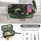 Tactica Pencil Case for Boys,Large Boys Pencil Pouch with Zipper Compartments, Big Capacity Pen Box Pen Bag Organizer for School College Office Kids Teen Boy Men Adult