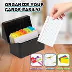 H4D 3x5 Index Card Holder with 100 Heavyweight Ruled Index Cards and 25 Plastic - Image 6