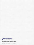 printworks professional 3 2/3" horizontal perforated paper 8.5” shown in use