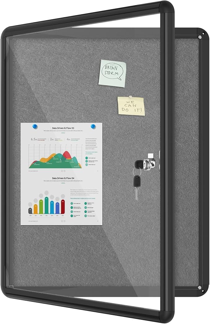 Mifuro 26"x20" Enclosed Bulletin Board, Lockable Weather-Resistant Aluminum by MifuroOfficeProduct