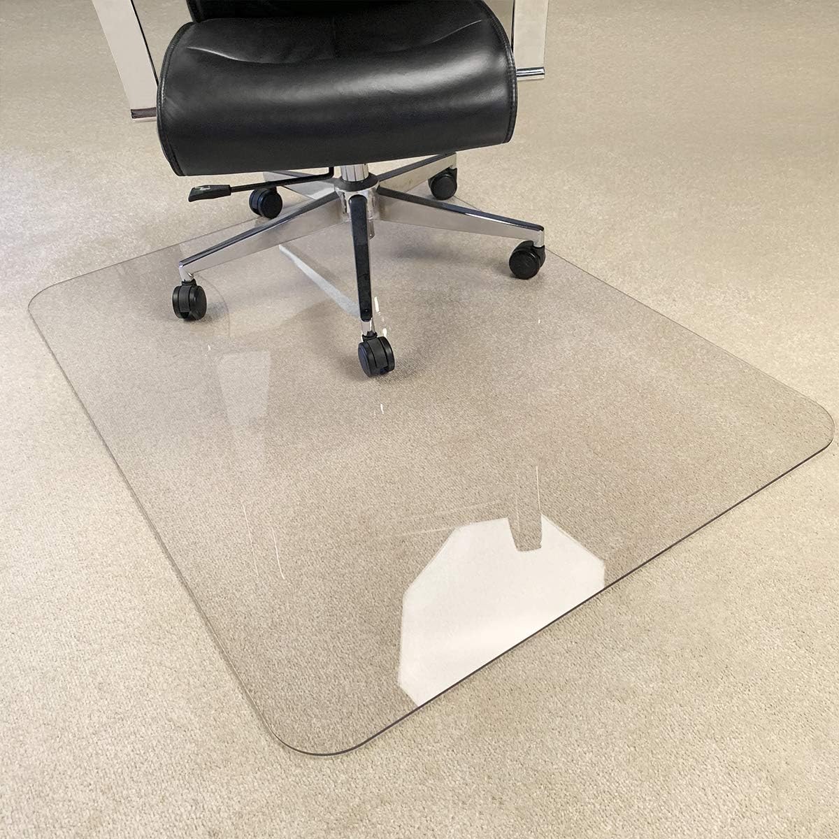 MuArts Thickest 1/5" Crystal Clear Chair Mat for Carpet or Hardwood Floor