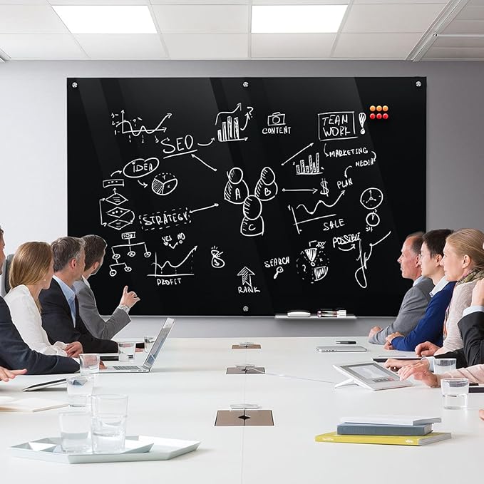 MaxGear Glass Whiteboard Wall Mounted, Frameless Magnetic Dry Erase Board - Image 6