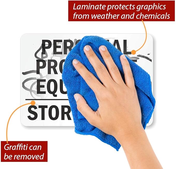 SmartSign "Personal Protective Equipment, Stored Here" Label | 7" x 10" - Image 2