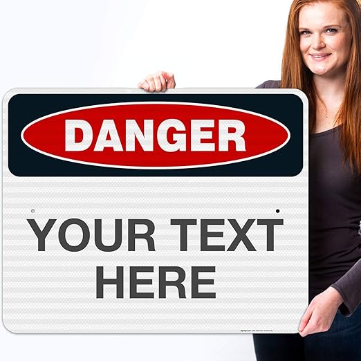 Custom Danger Sign, OSHA Sign, 24x30 Inches, 3M EGP Reflective .080 Aluminum - Image 2