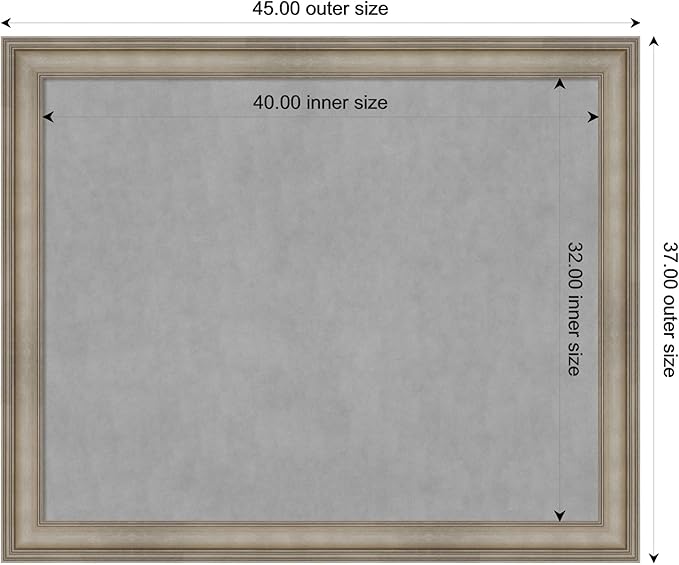 Amanti Art Silver Framed Magnetic Board 37x45 X-Large Vision Board - Image 3