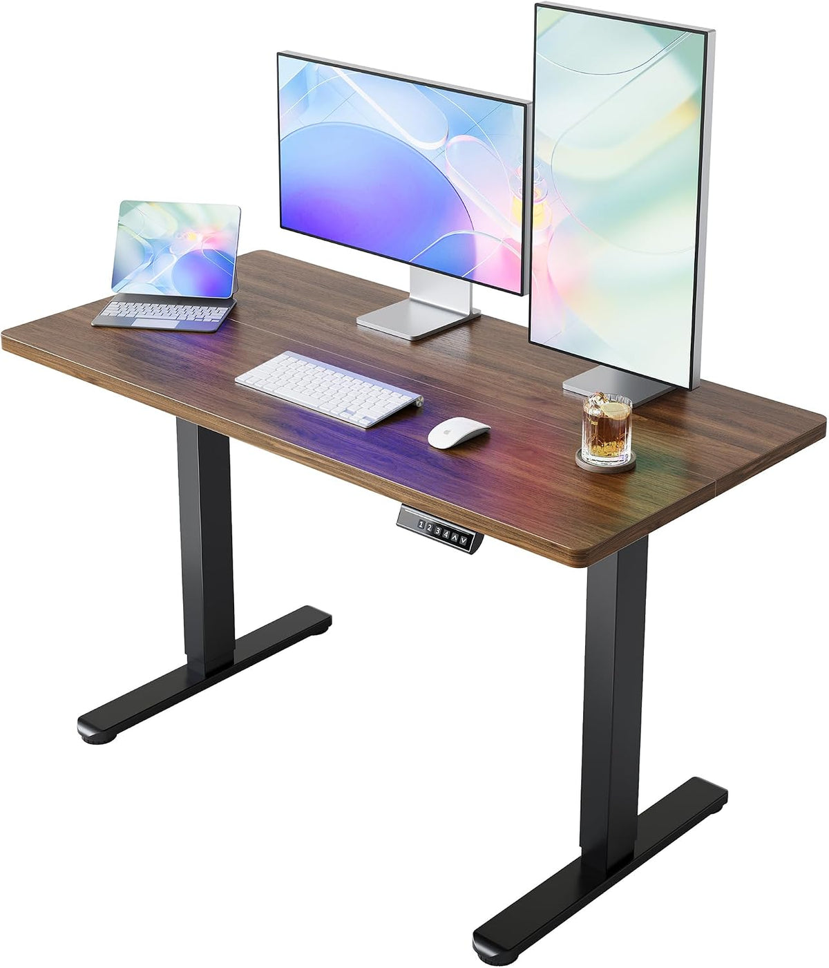 HUANUO 43 x 24 inch Electric Standing Desk Adjustable Height, 4 Memory Height