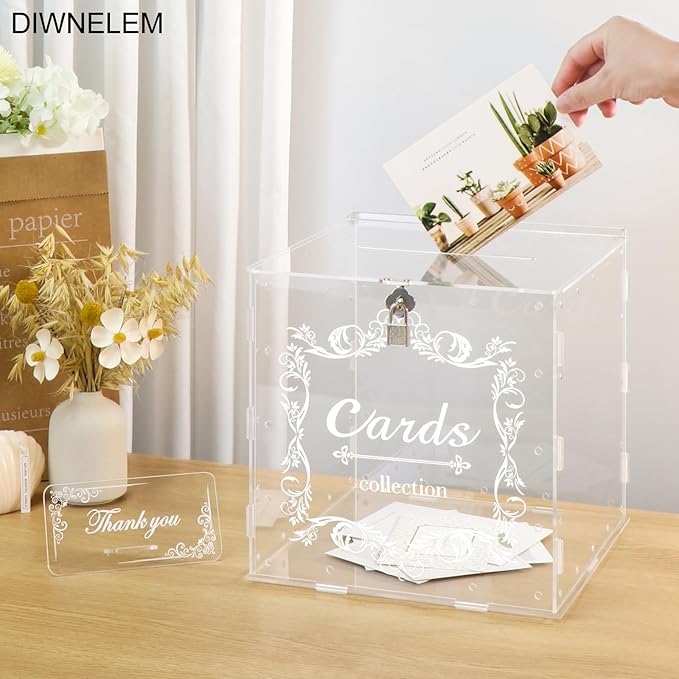 DIWNELEM Acrylic Wedding Card Box - Image 5