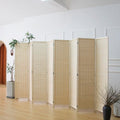 Furnnylane 8 Panel Room Divider and Folding Panel Screen, Bamboo Panel Divider by Furnnylane