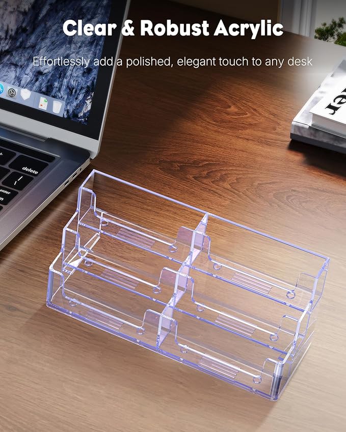 Uniclife 2 Pack Acrylic Business Card Holder - Image 5