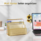 Marbrasse Mail Organizer for Desk, 3-Slot Mesh Metal Mail Holder countertop - Image 4