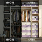 PRANDOM Storage Bins with Lids Linen Fabric Foldable Storage Boxes Organizer - Image 5