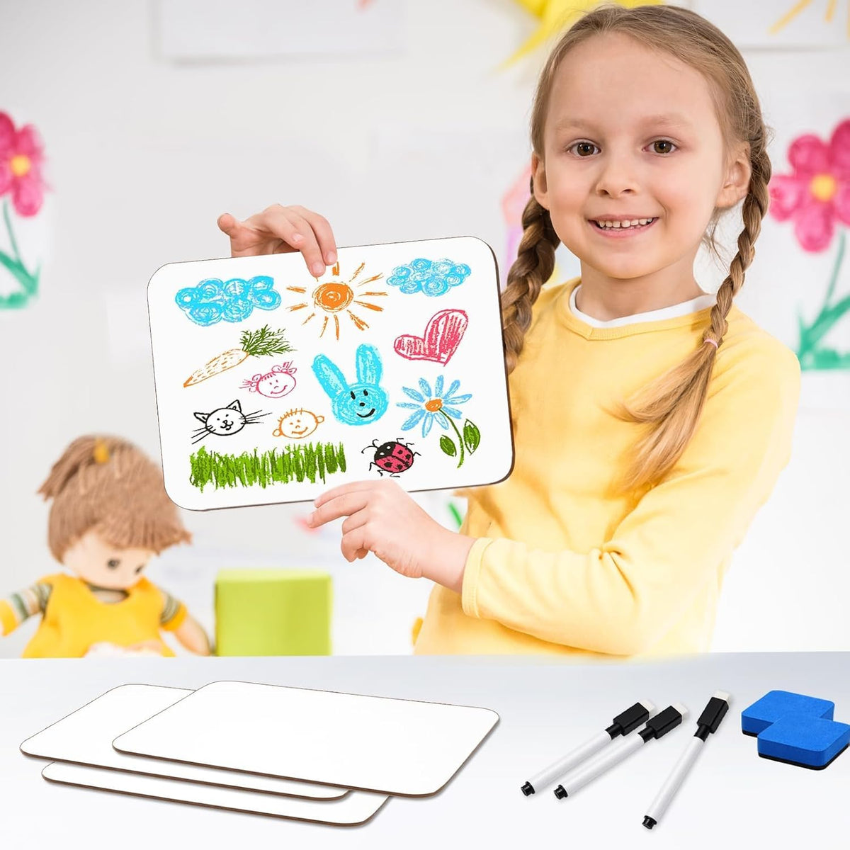 25 Pcs Small White Board 5 x 7 Inch Mini Dry Erase Board Small White Boards w...