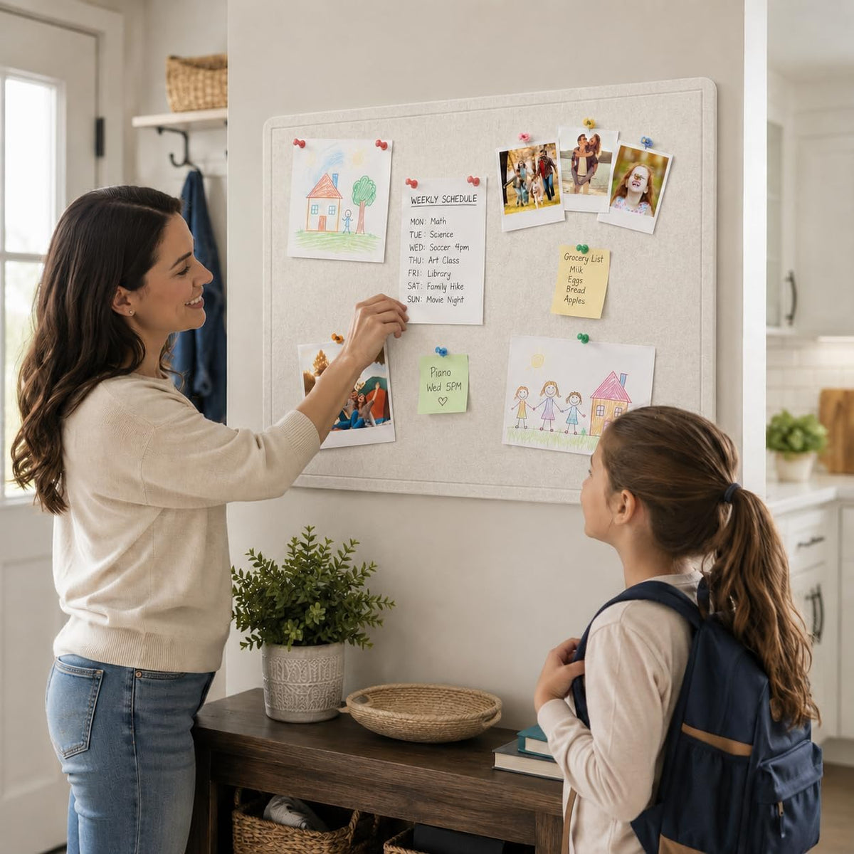 24"x36" Large Felt Bulletin Board, 3'x2' Self-Adhesive Fold...