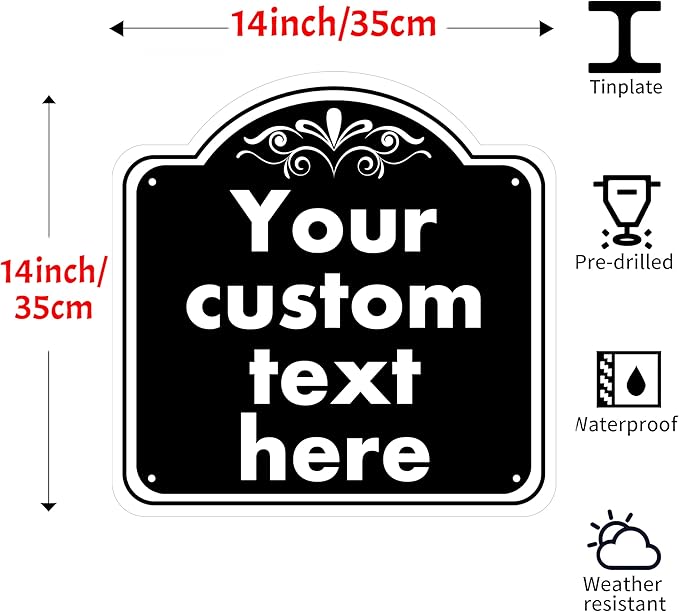 HK SIGNS Custom Indoor/Outdoor Aluminum Weatherproof Metal Sign, Modern - Image 2