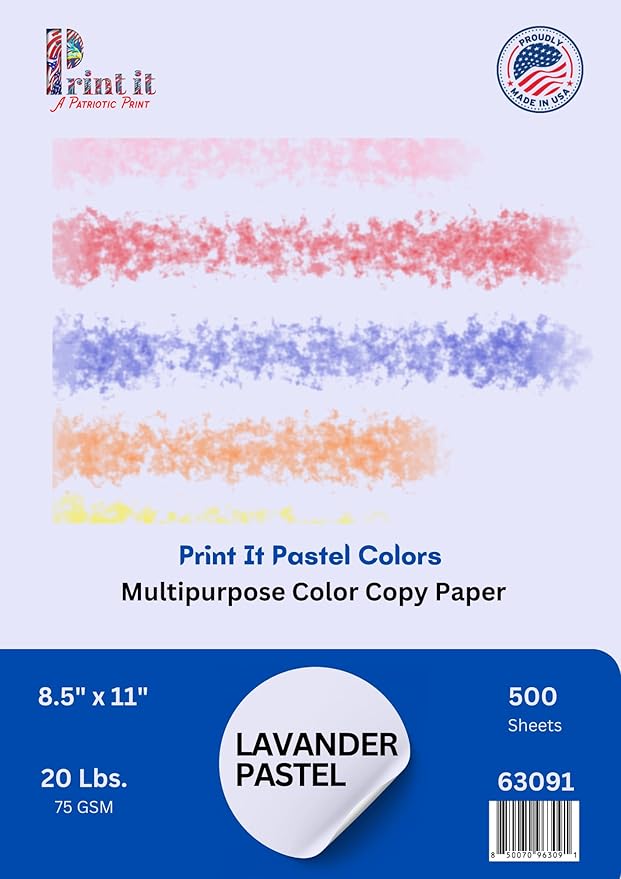 PrintIt Colors Multipurpose Paper, 20 lbs., 8.5" x 11", 500 Sheets/Ream – by Unknown