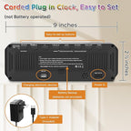 Peakeep Digital Alarm Clock for Bedrooms, Date Day of Week Large Display - Image 8