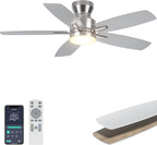 ohniyou 42'' silver low profile ceiling fan with, main product view