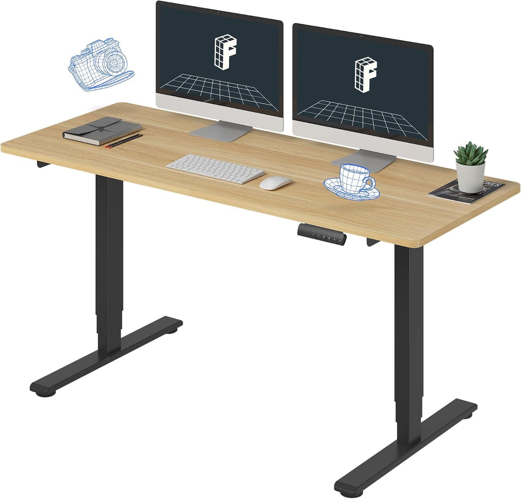 FLEXISPOT E6 3-Stage Dual Motor 60 x 24 Electric Standing Desk Sit Stand Up Desk